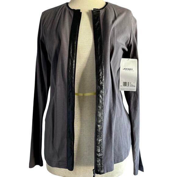 Womens Cardigan Size Medium Gray Shacket Professional Structured NWT - Picture 1 of 8